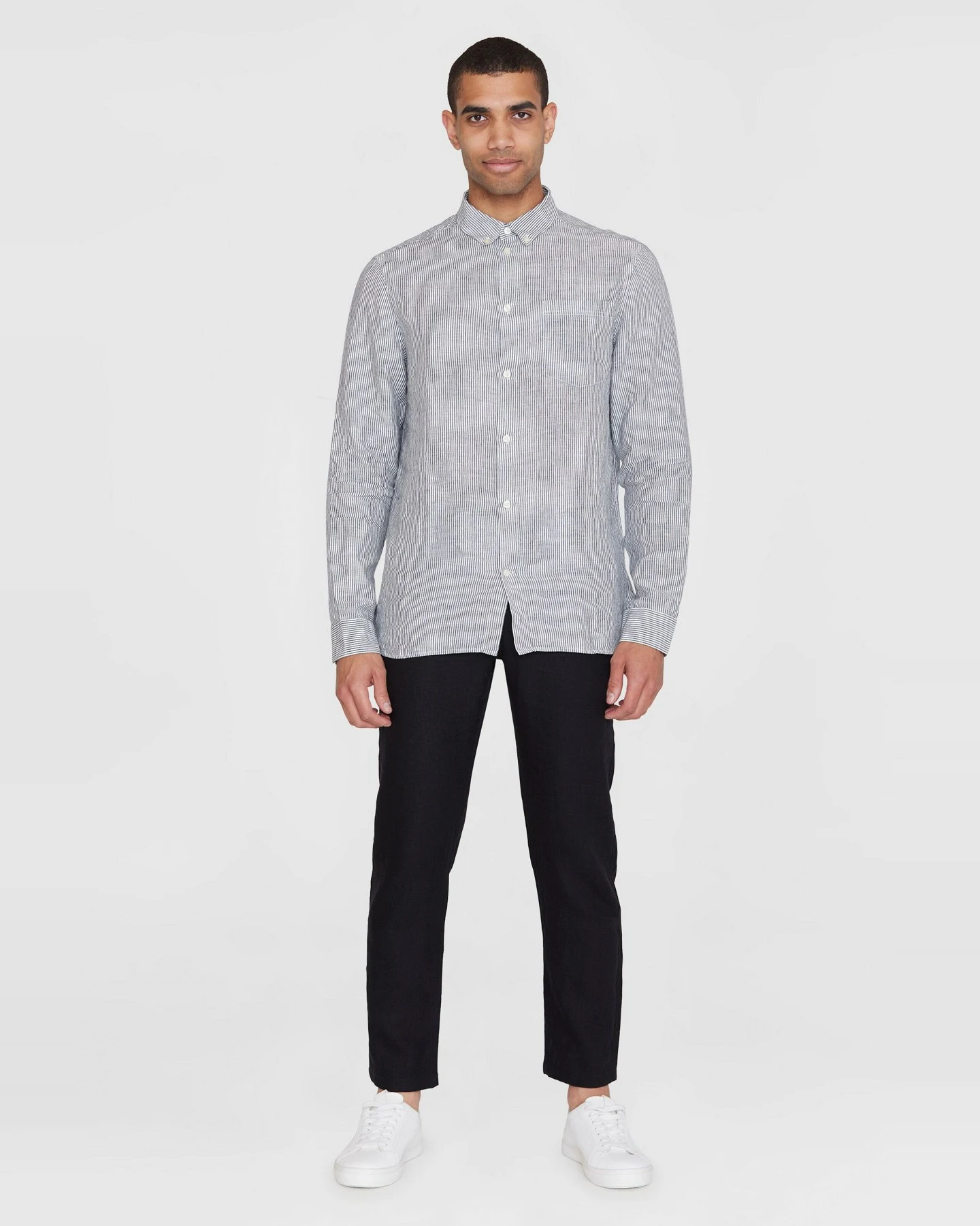 Hemd Striped Leinen Blau – Ansicht 2