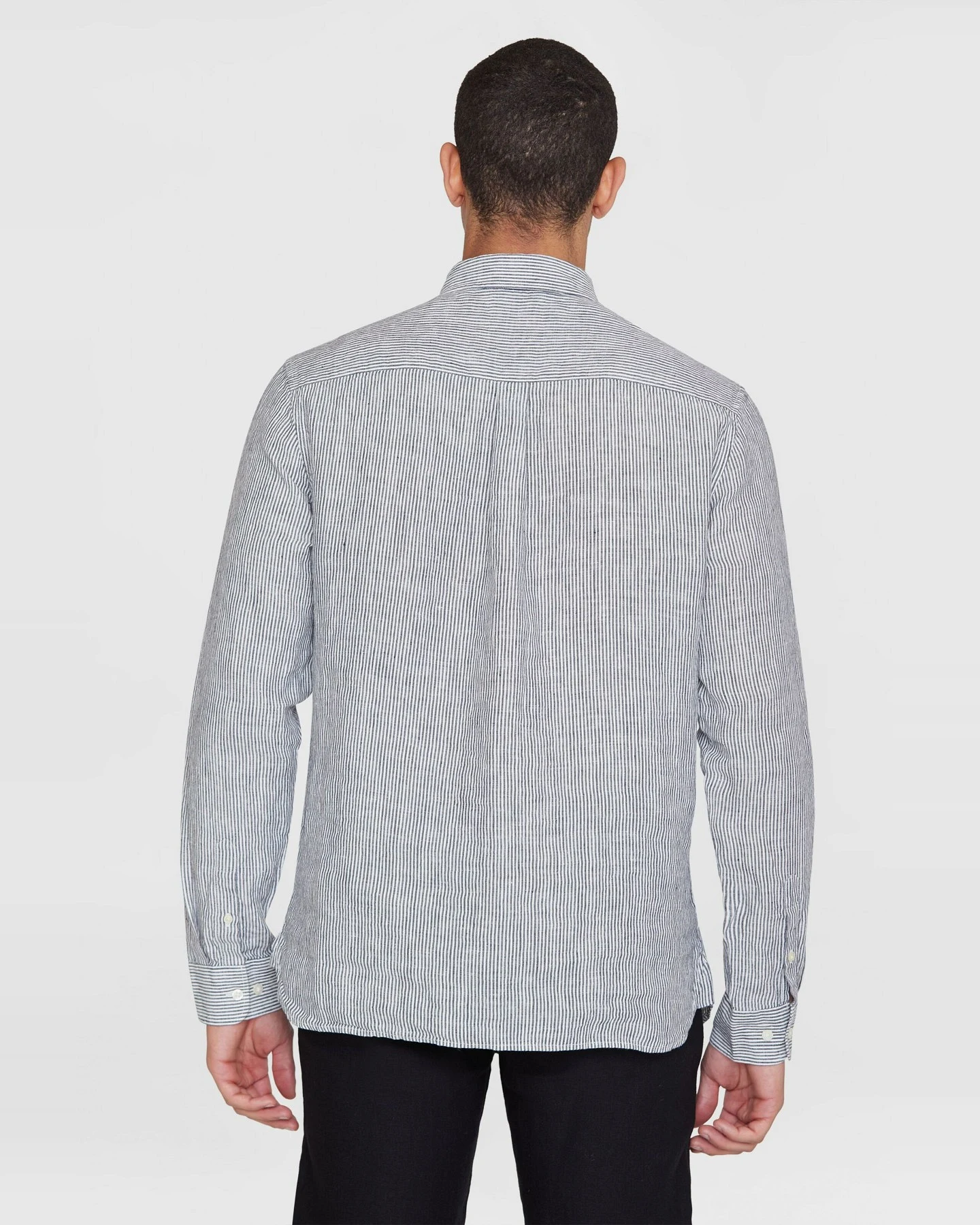 Hemd Striped Leinen Blau – Ansicht 3