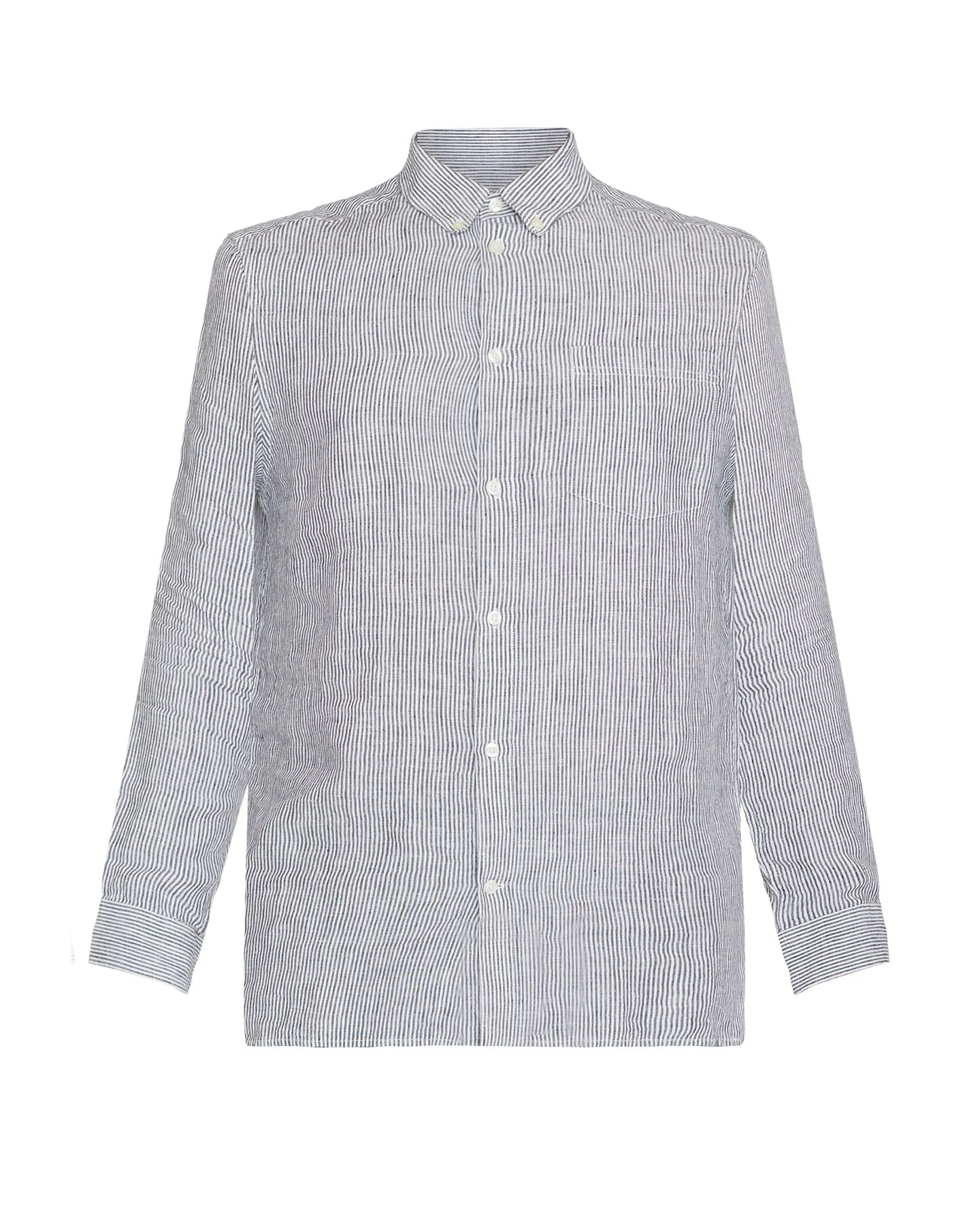 Hemd Striped Leinen Blau – Ansicht 5