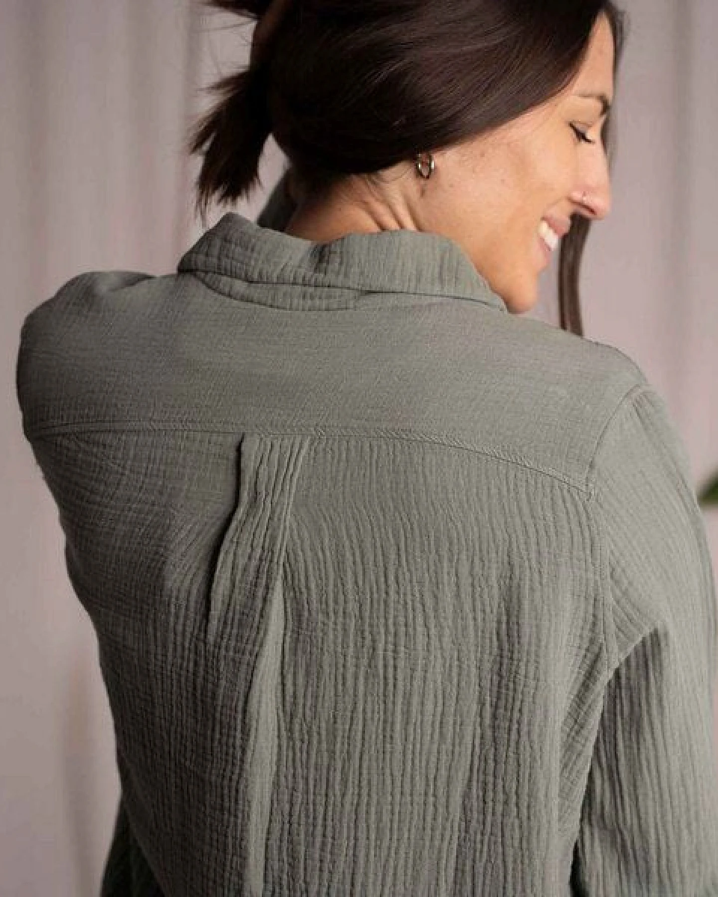Vresh Clothing Vyllin - Musselin Hemd aus Biobaumwolle – Ansicht 4