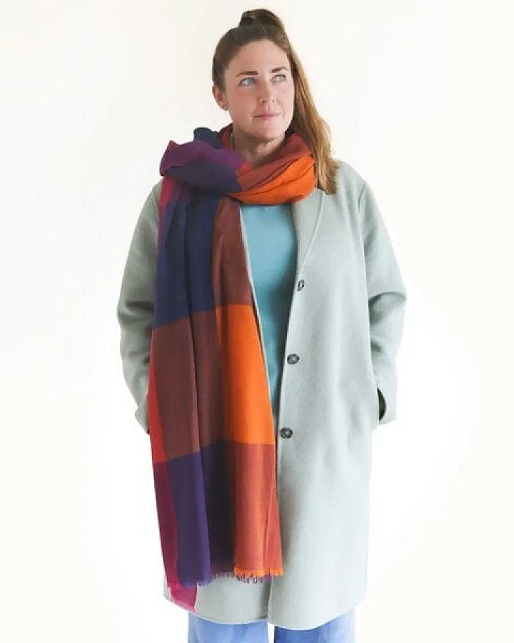 Djian Schal aus Merino-Wolle – KARO – mulesingfrei