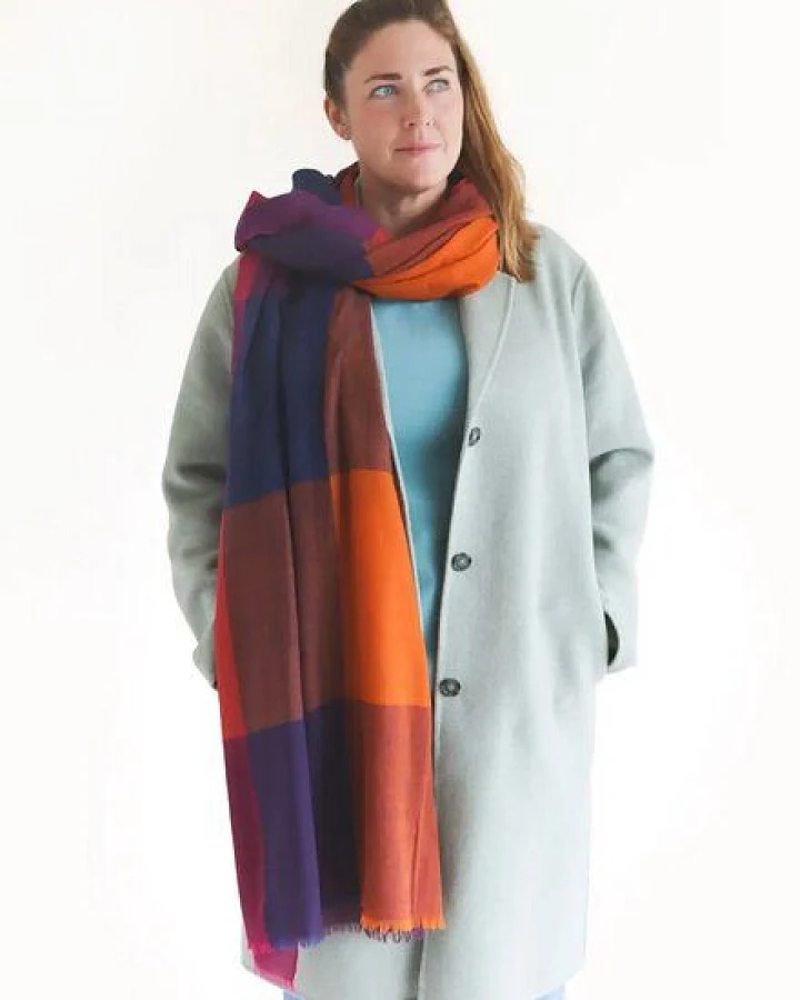 Djian Schal aus Merino-Wolle – KARO – mulesingfrei