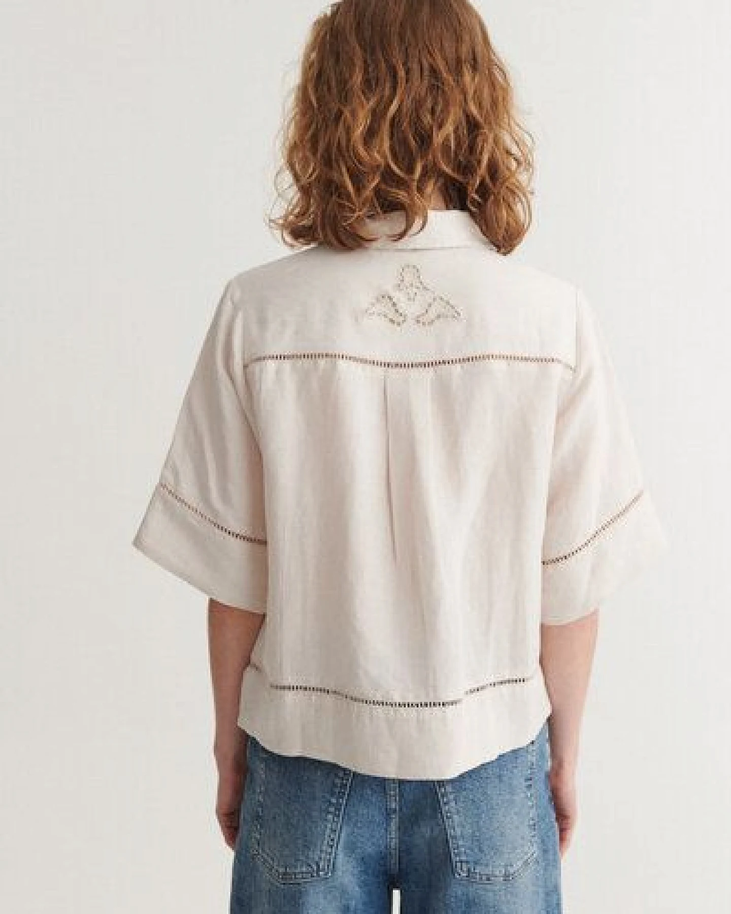 Basic Apparel Arina, Sommer-Bluse aus Leinen und Ecovero – Ansicht 3