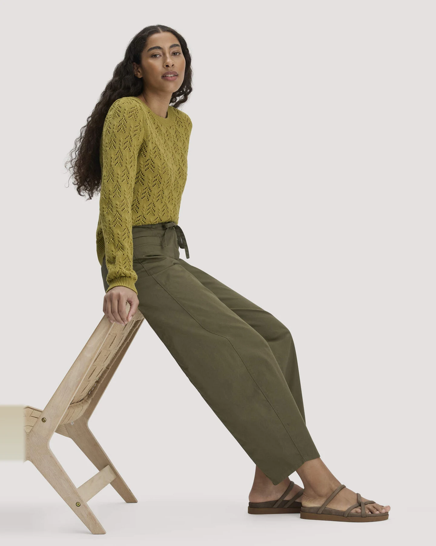 hessnatur Damen Hose Barrel Leg aus Bio-Baumwolle - grün - Größe 38 – Ansicht 4