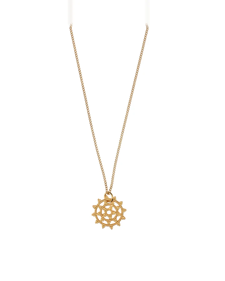 Hoffnungsträger Wheel of Karma Kette Matt-Gold