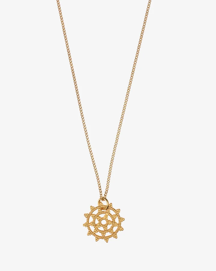 Hoffnungsträger Wheel of Karma Kette Matt-Gold