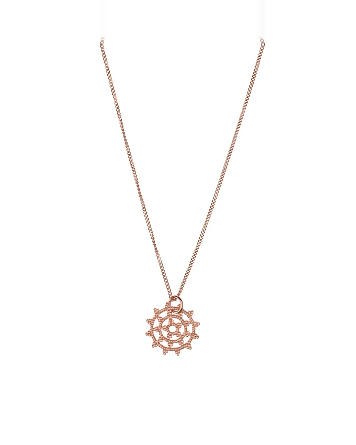 Hoffnungsträger Wheel of Karma Kette Roségold