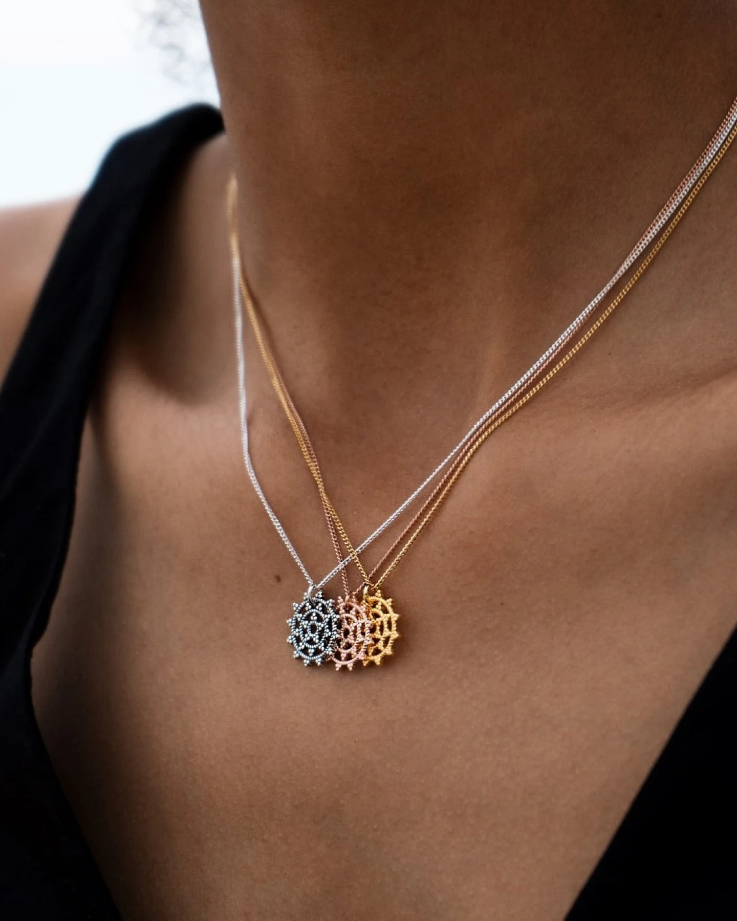 Hoffnungsträger Wheel of Karma Kette Roségold – Ansicht 2