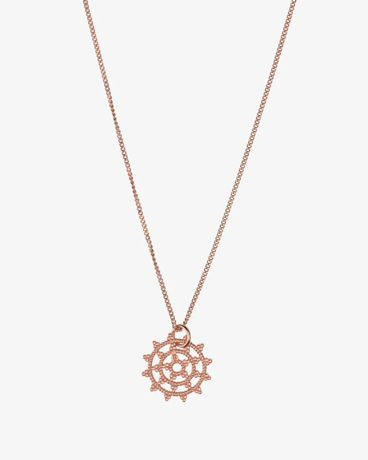 Hoffnungsträger Wheel of Karma Kette Roségold