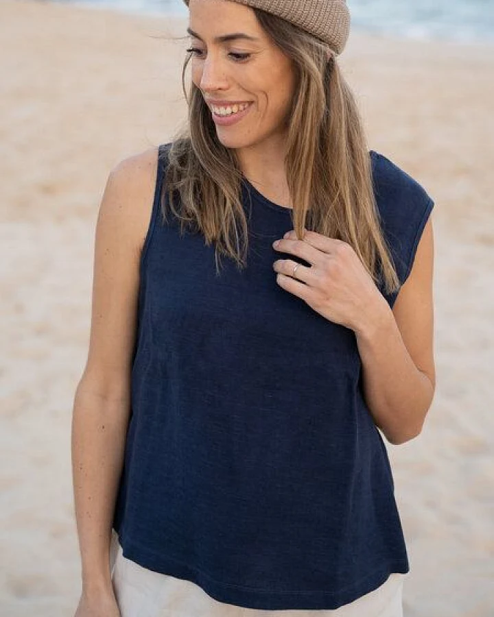 FUXBAU Frauen Leinentop