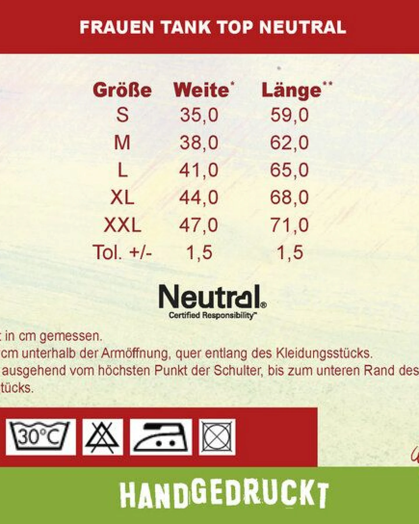 HANDGEDRUCKT Frauen Tank Top "Later" aus 100% Bio Baumwolle (kbA) – Ansicht 3