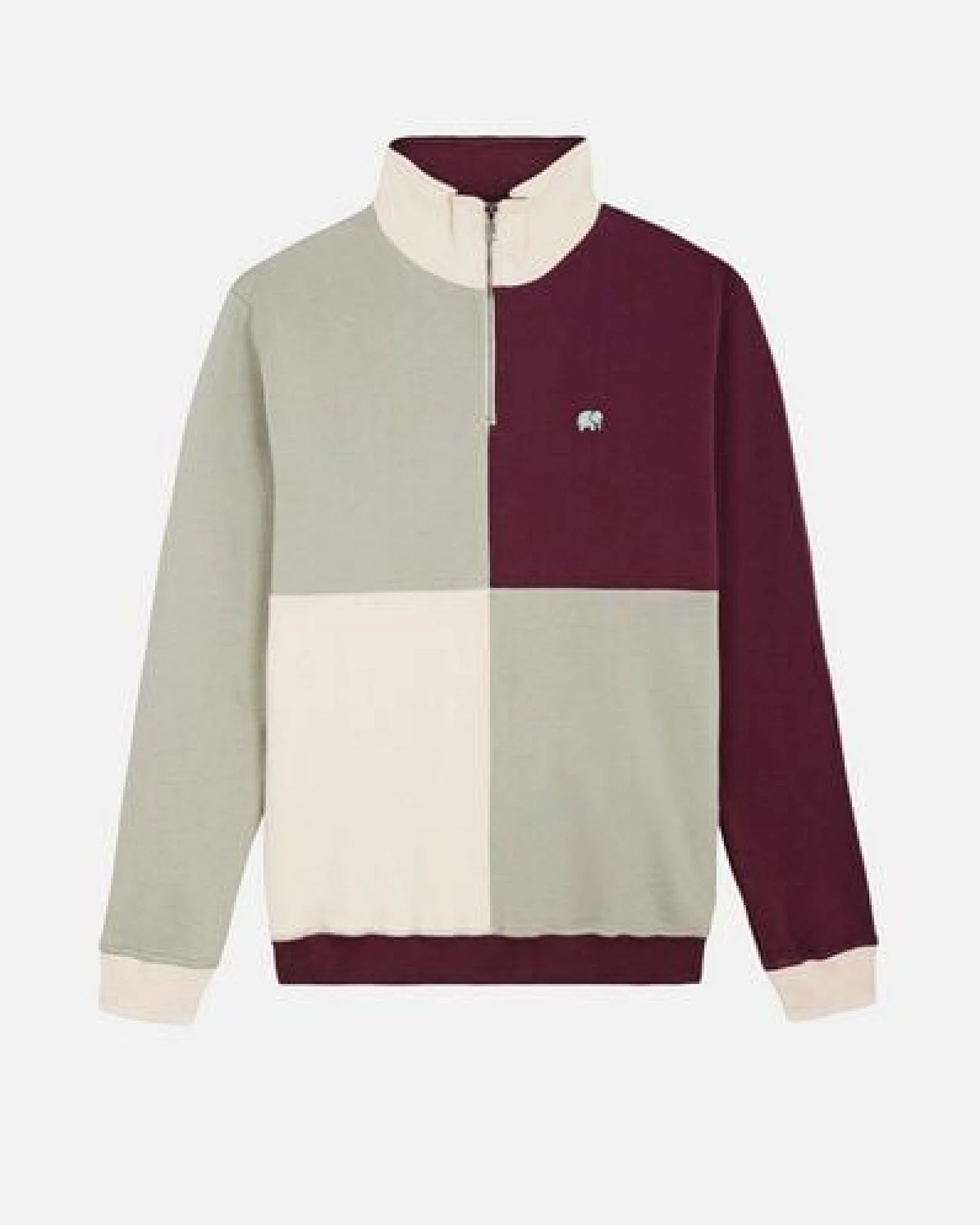Trendsplant Color Block Quarter Zip Sweatshirt Iron Veil – Ansicht 2