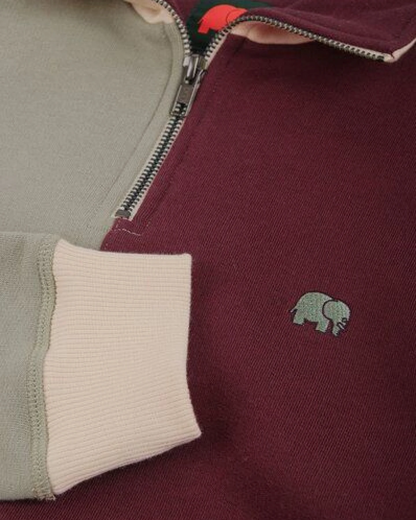 Trendsplant Color Block Quarter Zip Sweatshirt Iron Veil – Ansicht 4