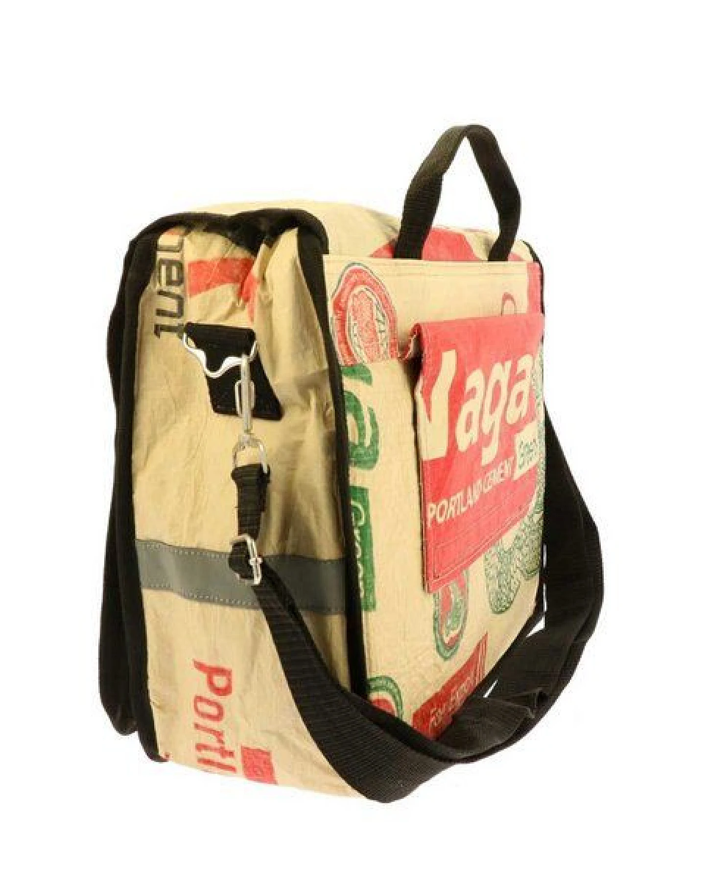 MoreThanHip Einzelne Fahrradtasche/Laptop-Tasche aus recycelten Zementsäcken - Vannak – Ansicht 3