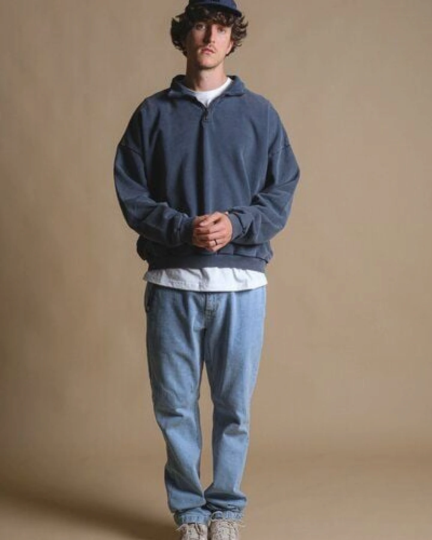 Trendsplant The Super Heavy Oversized Quarter Zip Sweatshirt Total Eclipse – Ansicht 3