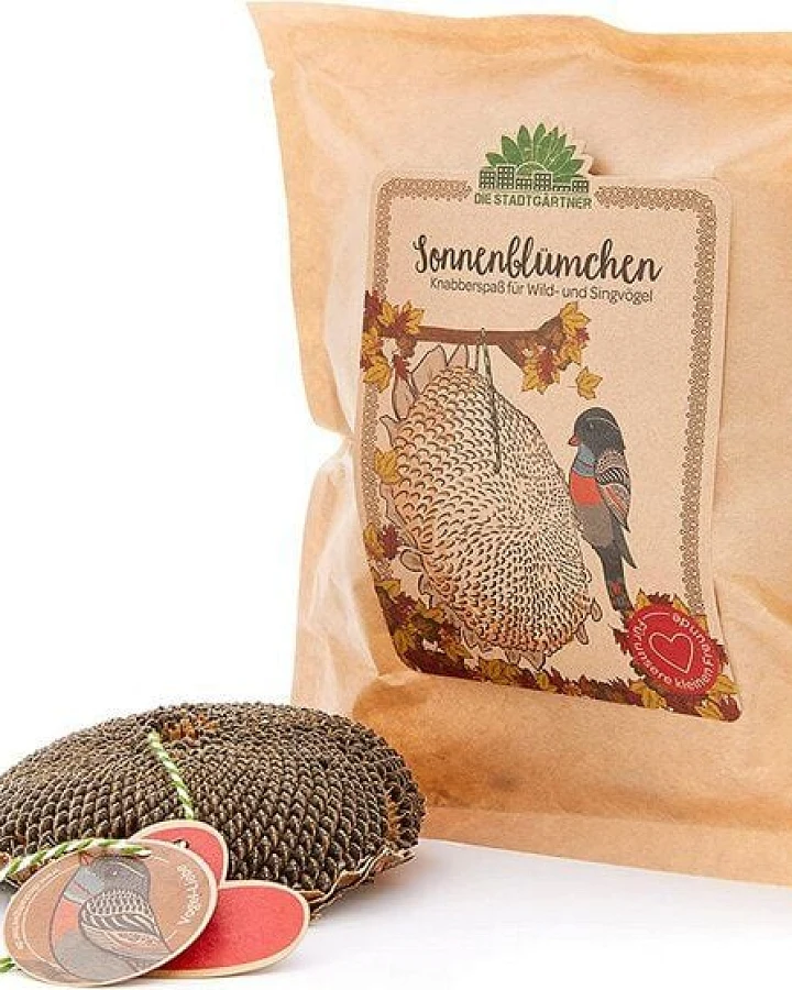 Die Stadtgärtner Schönes Vogelfutter zum Verschenken, Getrocknetes Sonnenblumenköpfchen