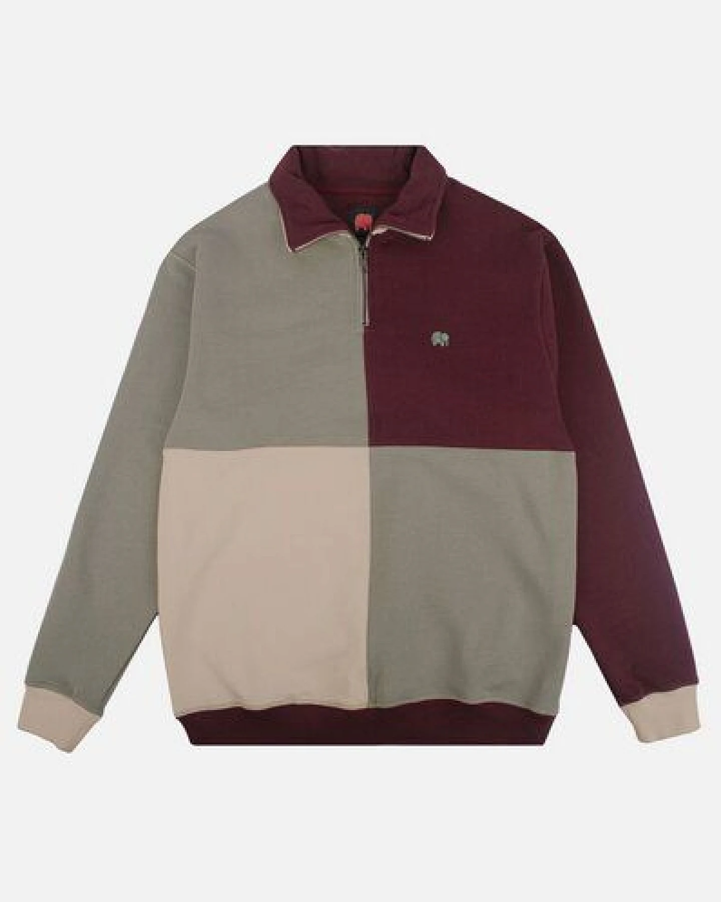 Trendsplant Color Block Quarter Zip Sweatshirt Iron Veil – Ansicht 2