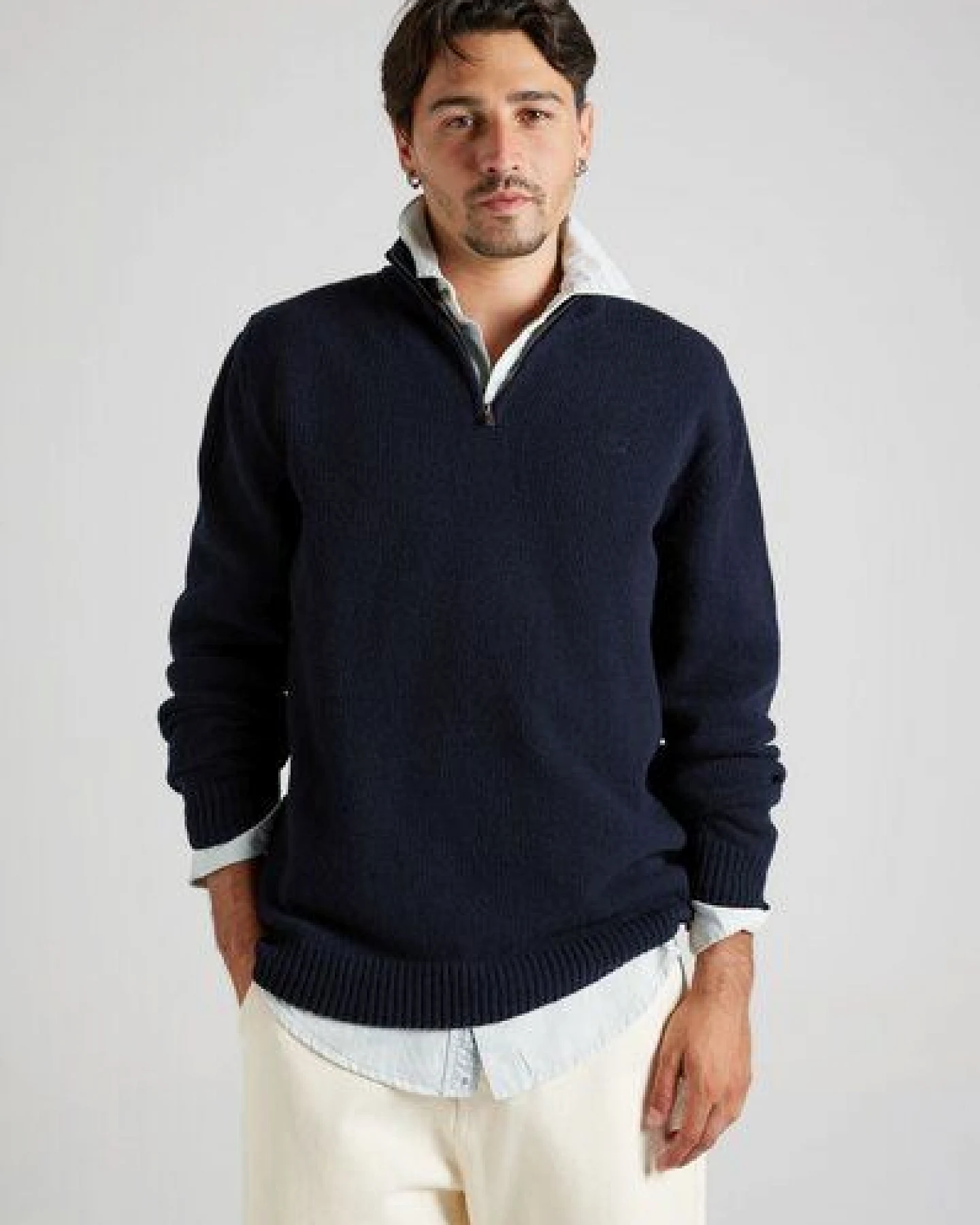 Trendsplant Bernia Quarter Zip Knit Ocean Blue – Ansicht 2