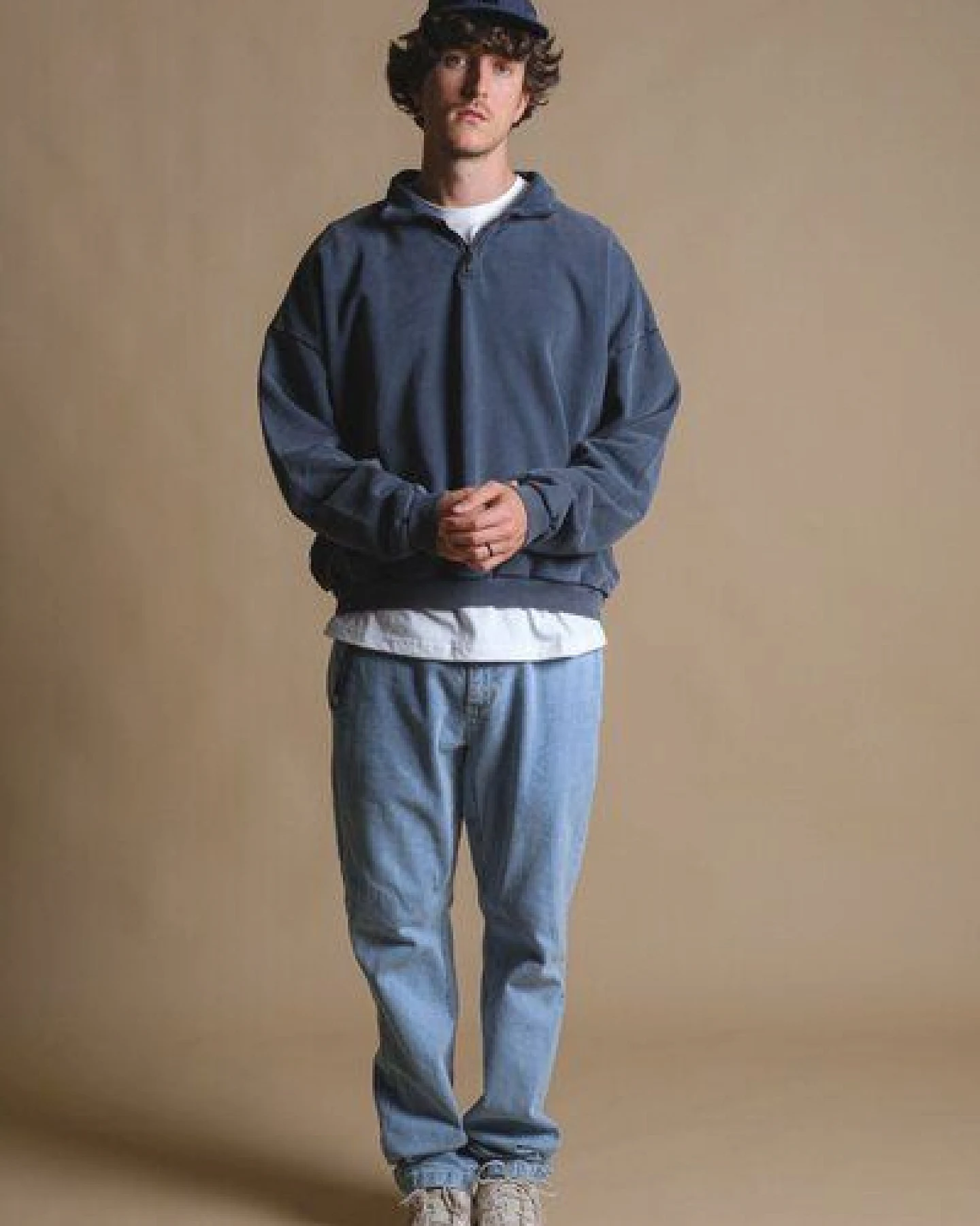 Trendsplant The Super Heavy Oversized Quarter Zip Sweatshirt Total Eclipse – Ansicht 3