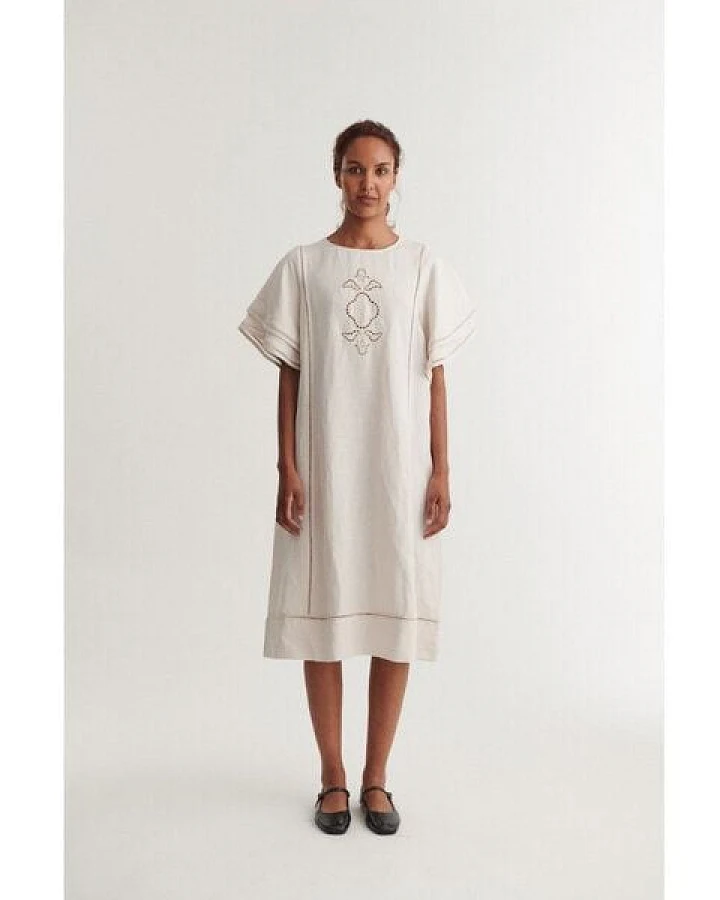 Basic Apparel Leinenkleid Arina moonbeam
