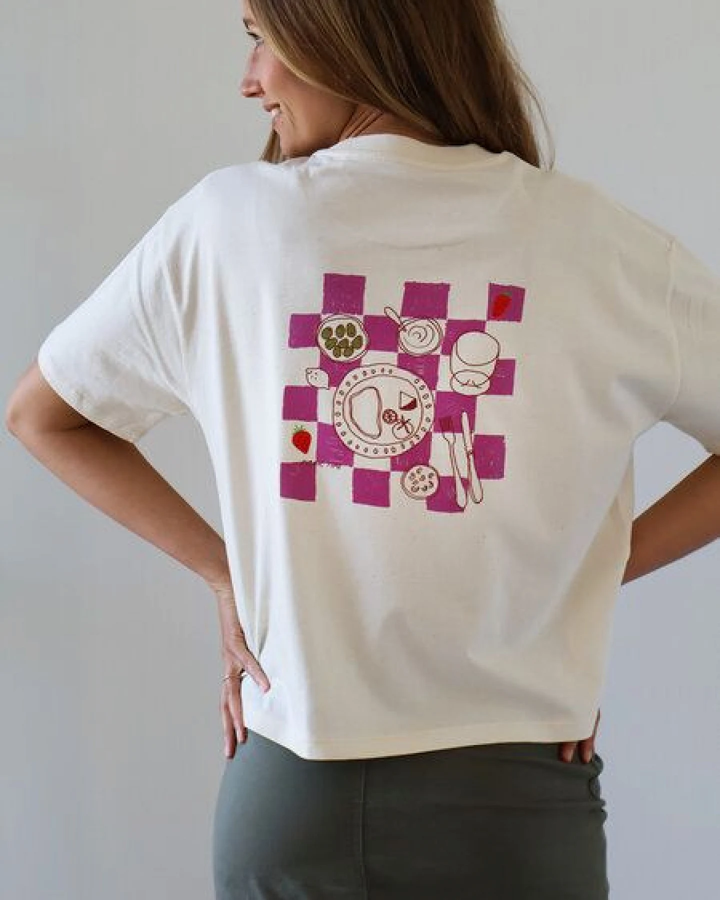 Kultgut Artdesign - Shirt 100% Biobaumwolle - Boxiform- /Picnic – Ansicht 4