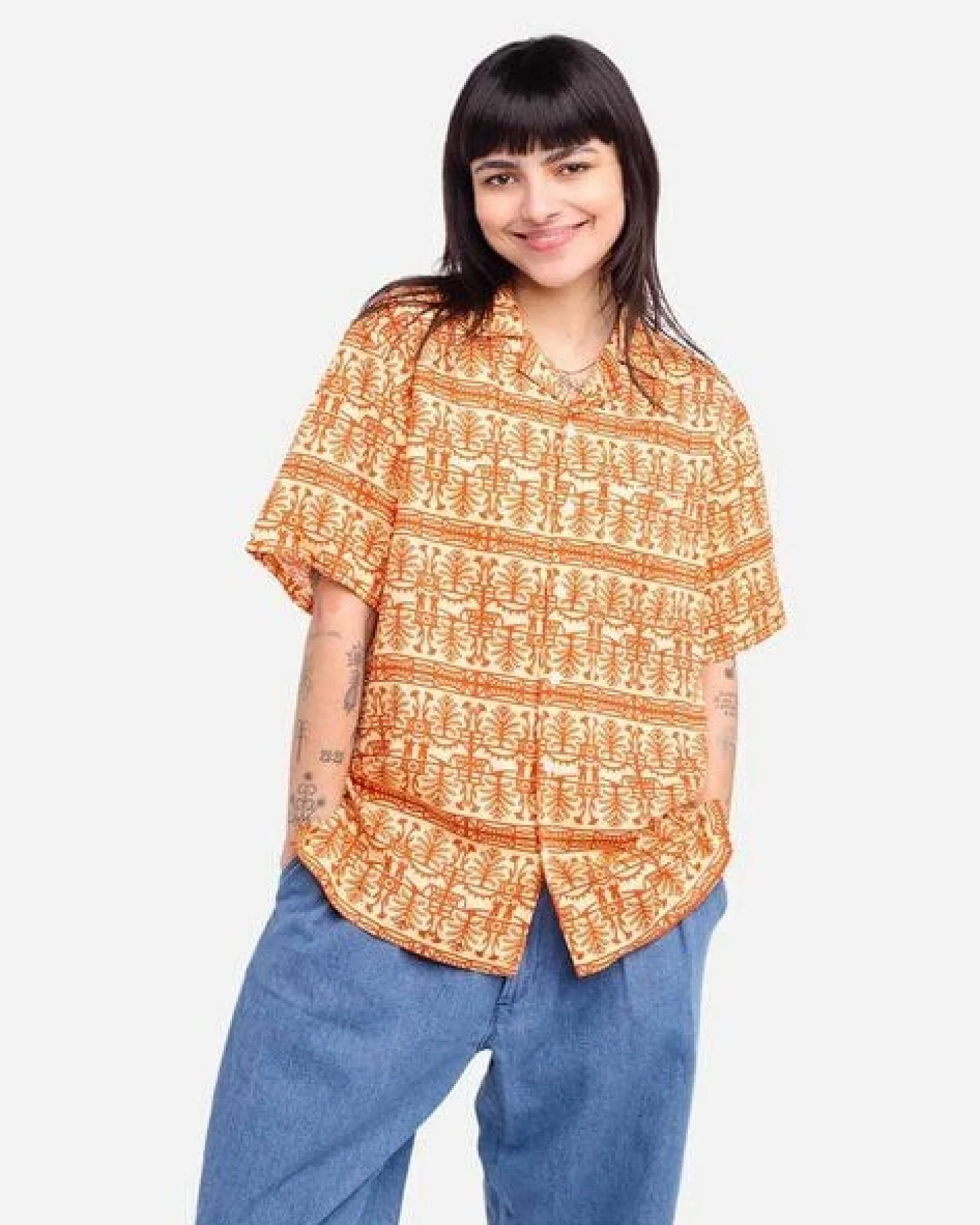 Olow Hawaii Hemd mit Allover Print aus Lyocell – Ansicht 2