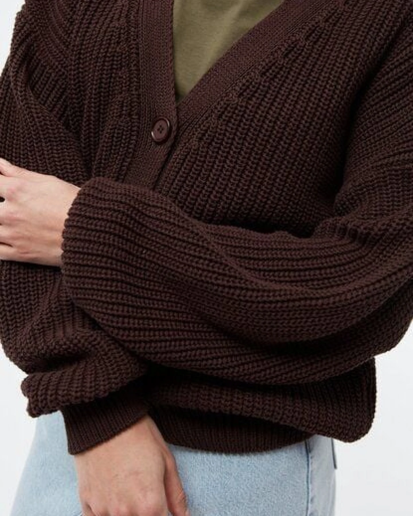Givn Berlin Strickcardigan GBDESIREE oversize aus Bio-Baumwolle mit Perlmuster-Strick – Ansicht 3