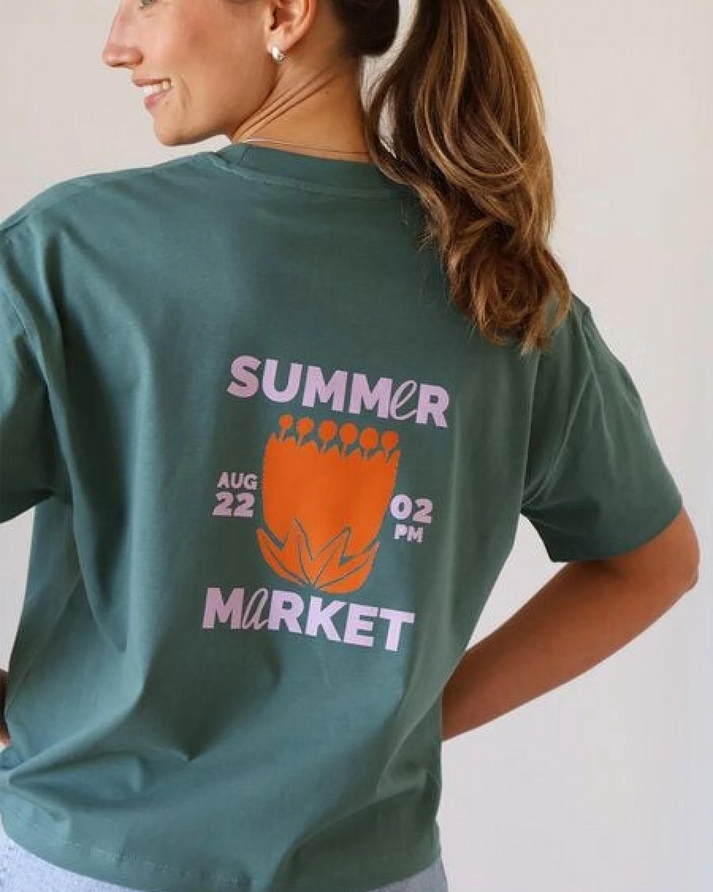 Kultgut Artdesign - Shirt 100% Biobaumwolle - Boxiform- /Summer Market – Ansicht 3