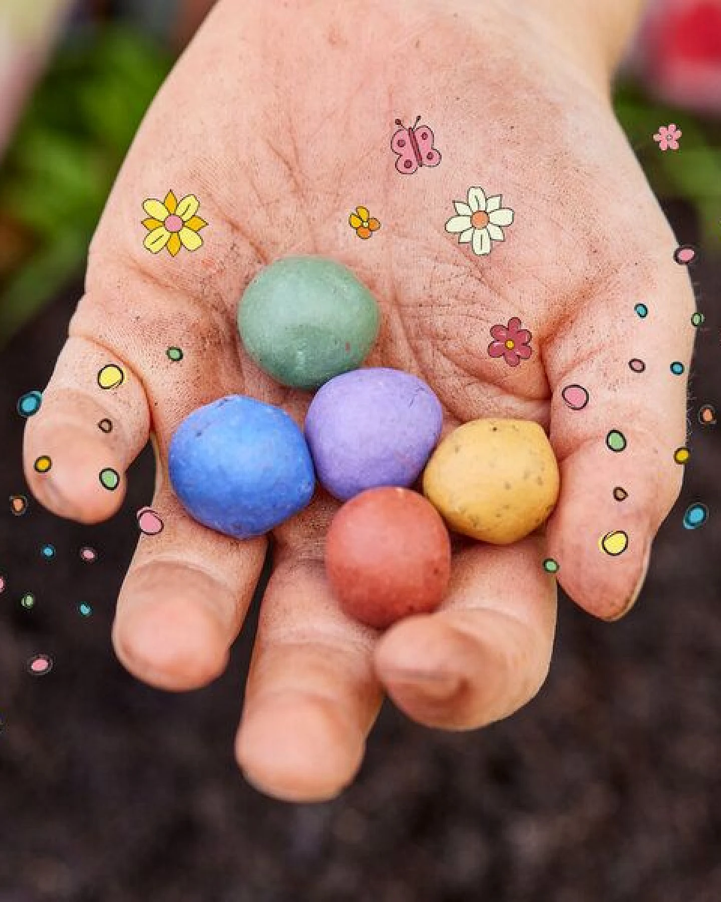 Die Stadtgärtner Set aus 10 x 5 bunten Blumenmurmeln für Kinder I Mitgebsel für den Kindergeburtstag I Abschiedsgeschenk – Ansicht 3