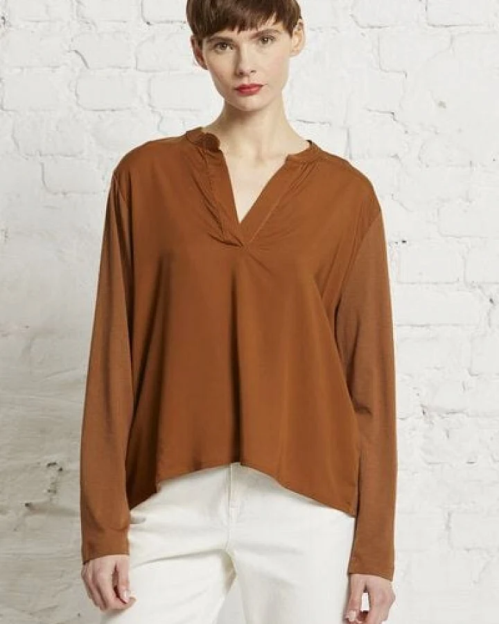 Wunderwerk Damen Bluse "Henley blouse TENCELmix"