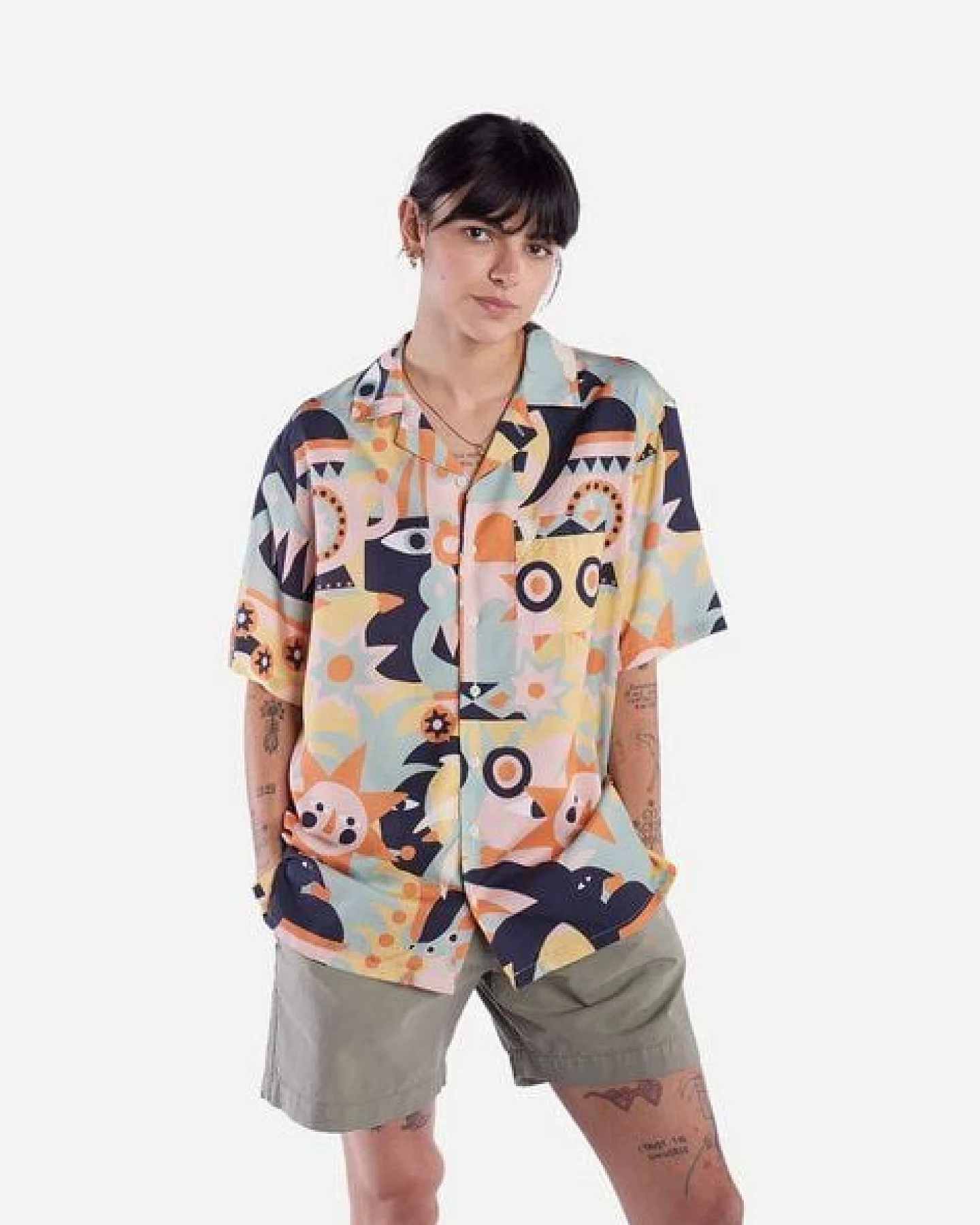 Olow Hawaii Hemd mit Allover Print aus Lyocell – Ansicht 2