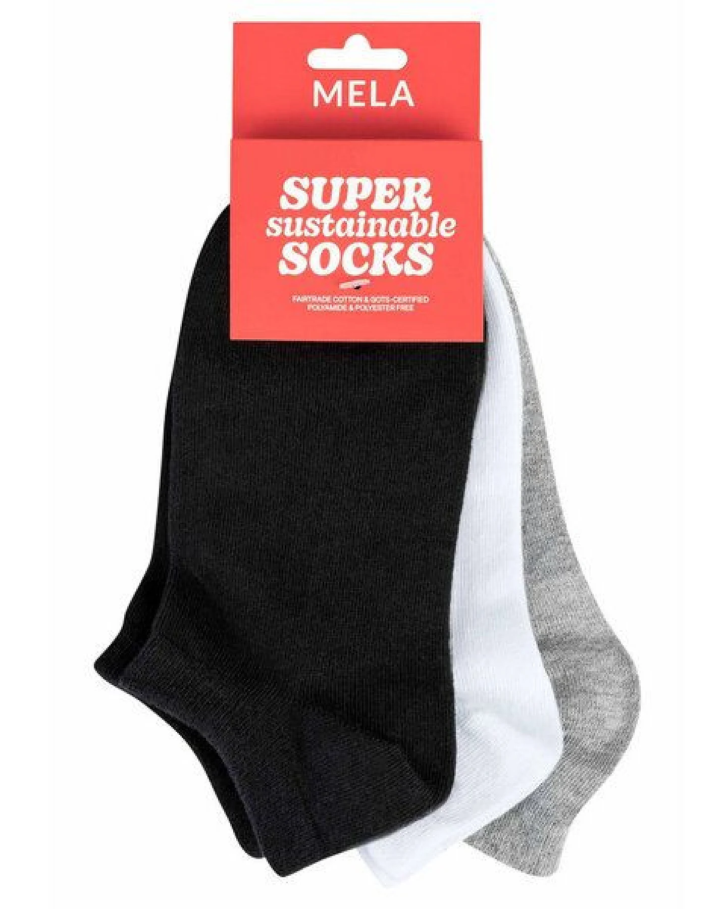 MELA Sneaker Socken 3er-Pack aus Biobaumwoll-Mix – Ansicht 2