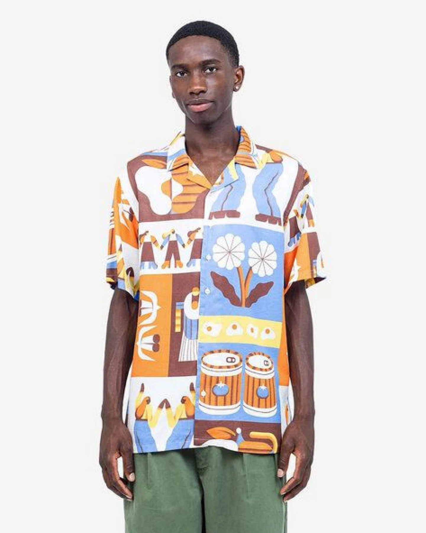 Olow Hawaii Hemd mit Allover Print aus Lyocell – Ansicht 2