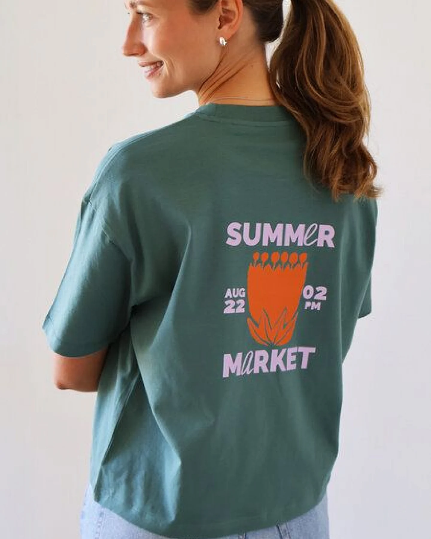 Kultgut Artdesign - Shirt 100% Biobaumwolle - Boxiform- /Summer Market – Ansicht 3
