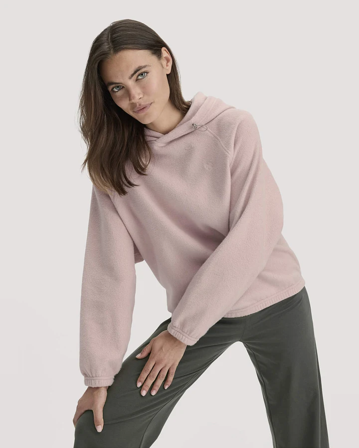 hessnatur Loungewear Softfleece Hoodie Oversize ACTIVE COMFORT aus Bio-Baumwolle - lila - Größe XS