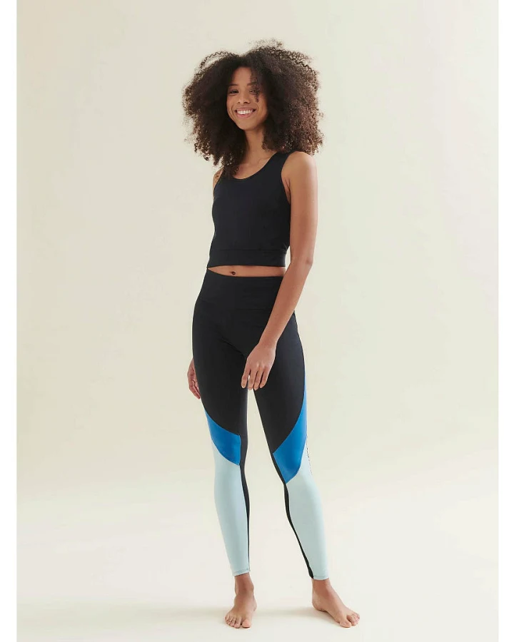 Wellicious Leggings - Caviar Black/Shoreline Blue/Sea Green XL