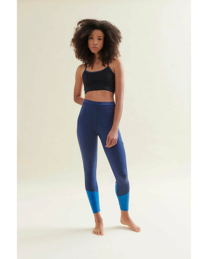 Wellicious Easy Colour Block Leggings - Deep Night Blue/Shoreline Blue XL