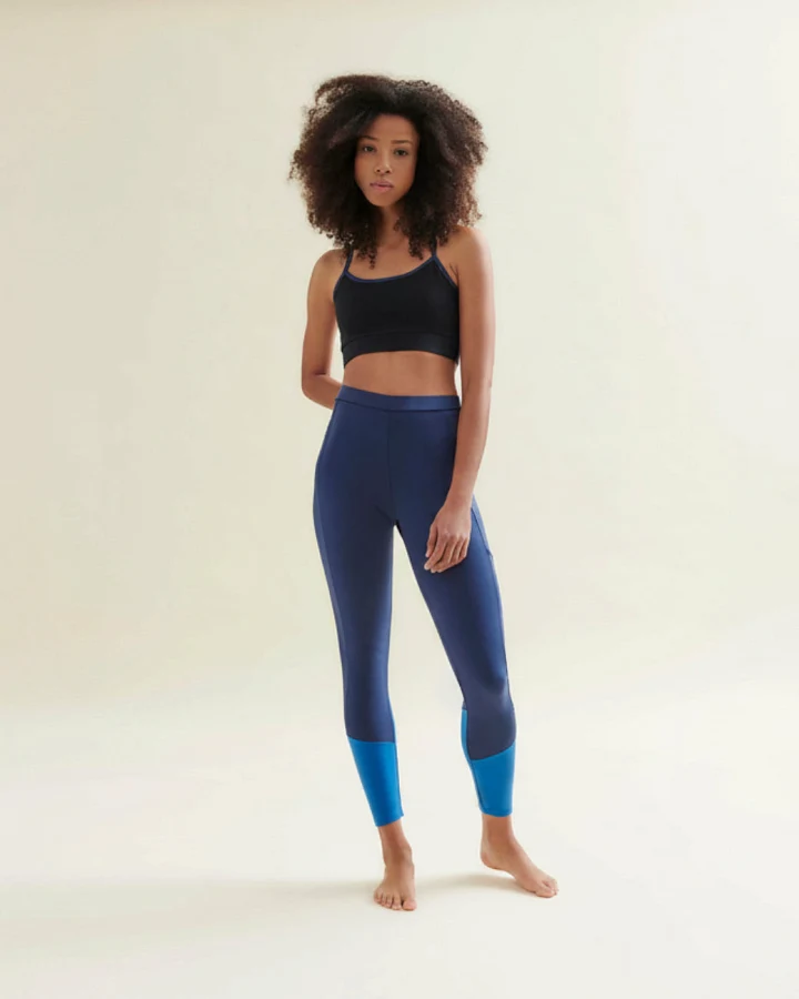 Wellicious Easy Colour Block Leggings - Deep Night Blue XL