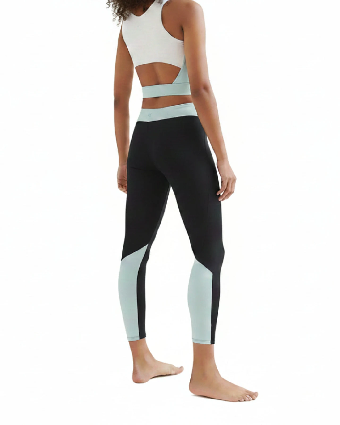 Wellicious 3/4 Crop Top - Diamond White/Sea Green M – Ansicht 3