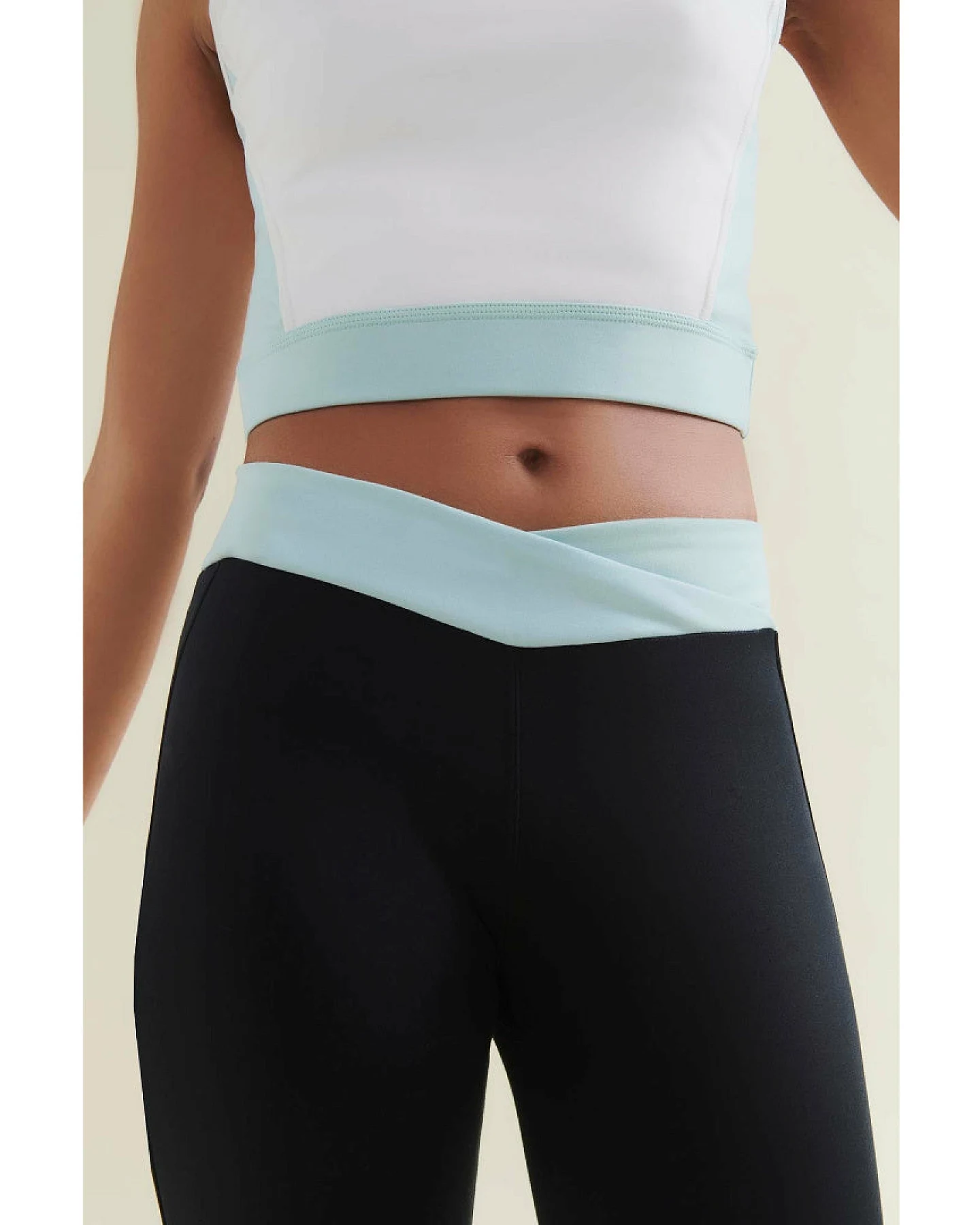 Wellicious 3/4 Crop Top - Diamond White/Sea Green XS – Ansicht 4