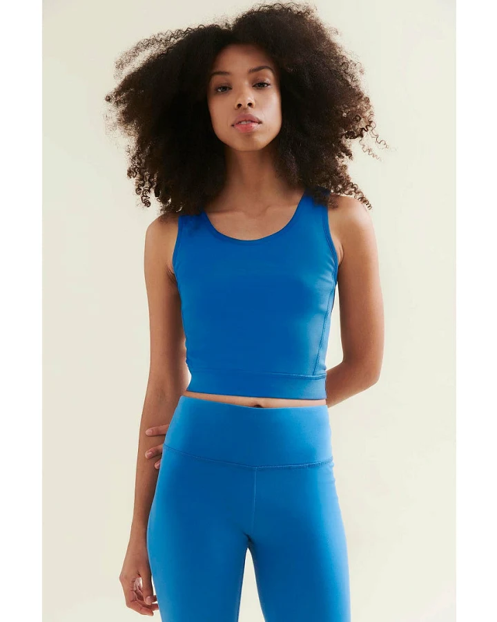 Wellicious 3/4 Crop Top - Shoreline Blue M