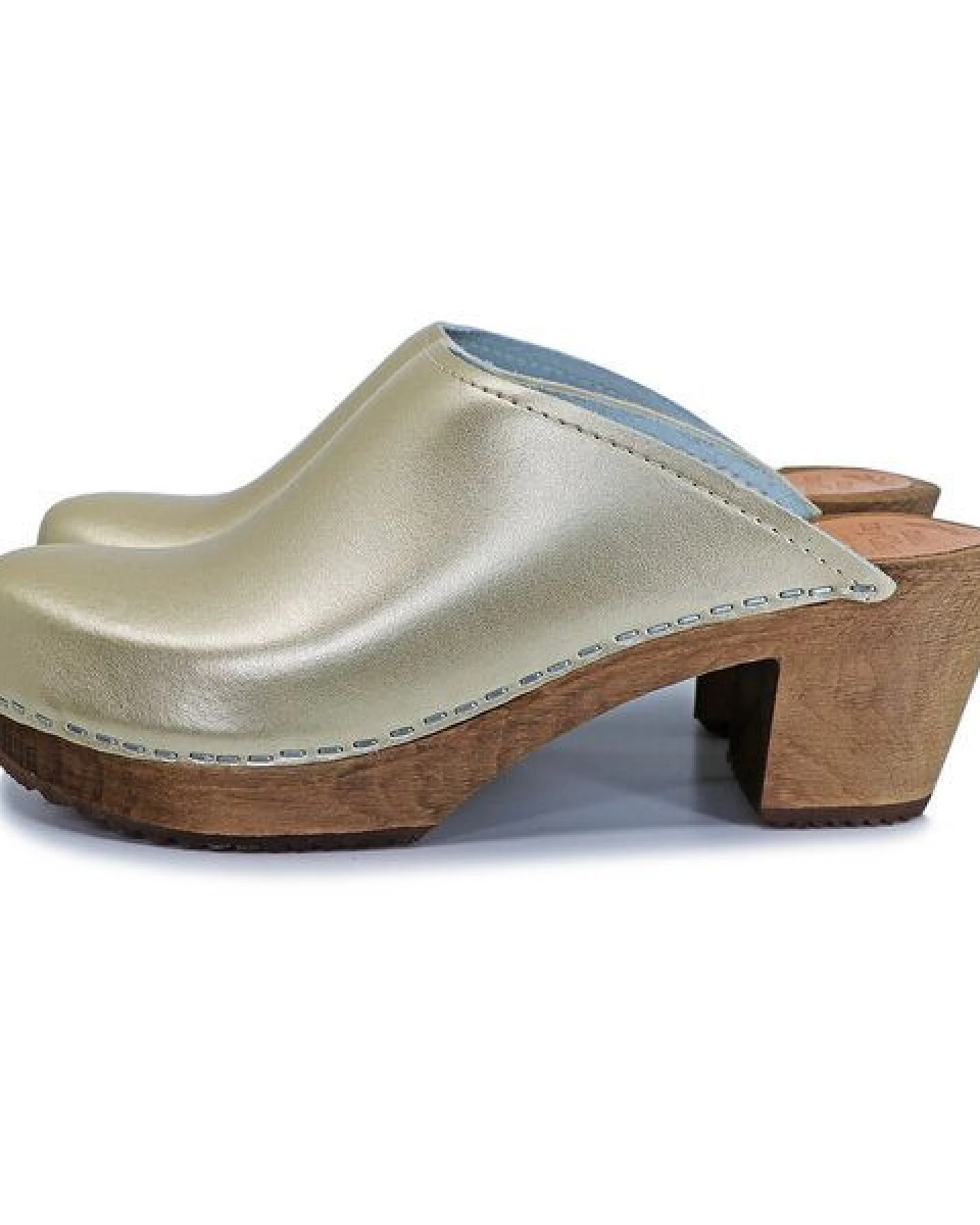 me&myClogs LIV Holzclogs mit Absatz Champagner – Ansicht 2