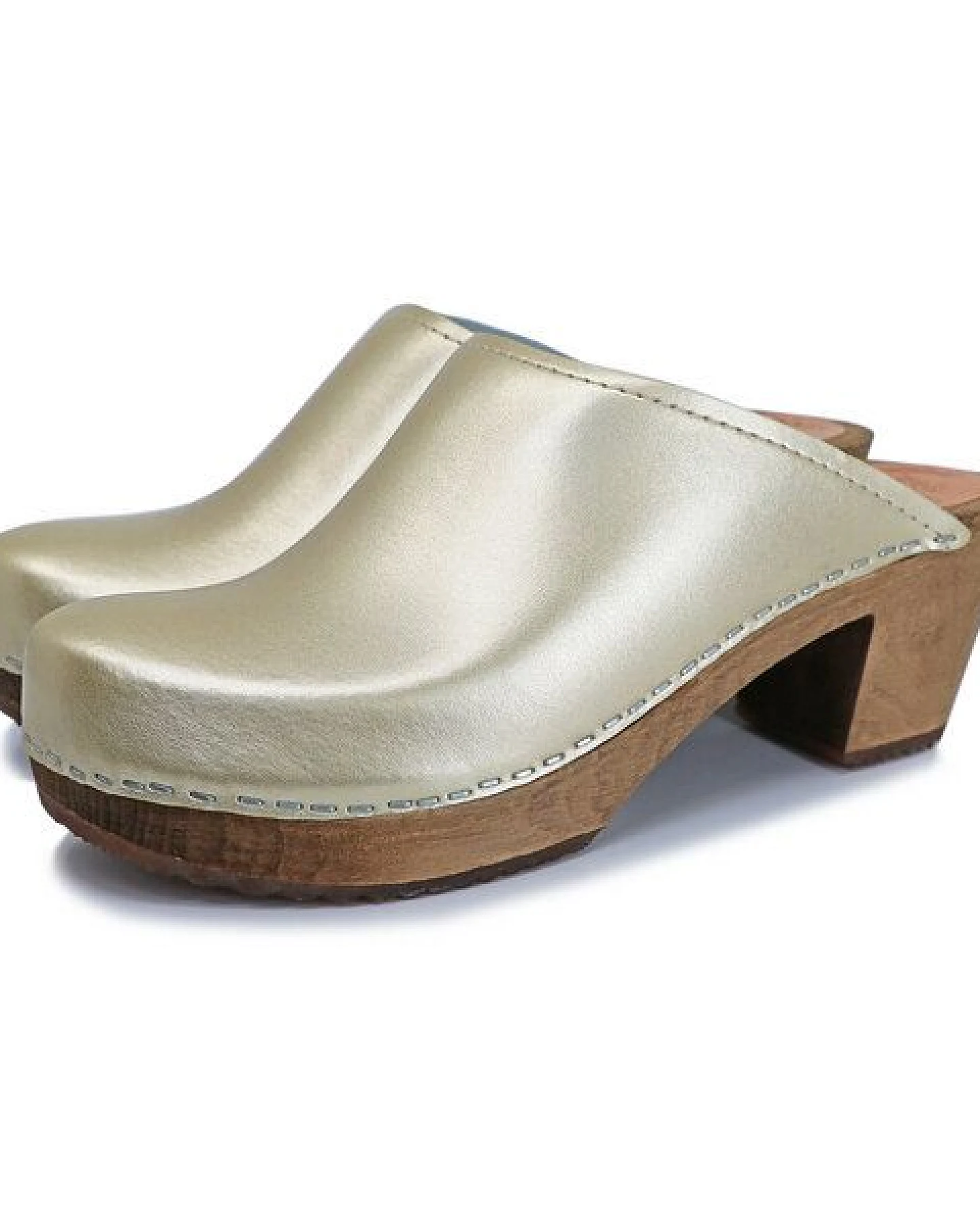 me&myClogs LIV Holzclogs mit Absatz Champagner – Ansicht 3