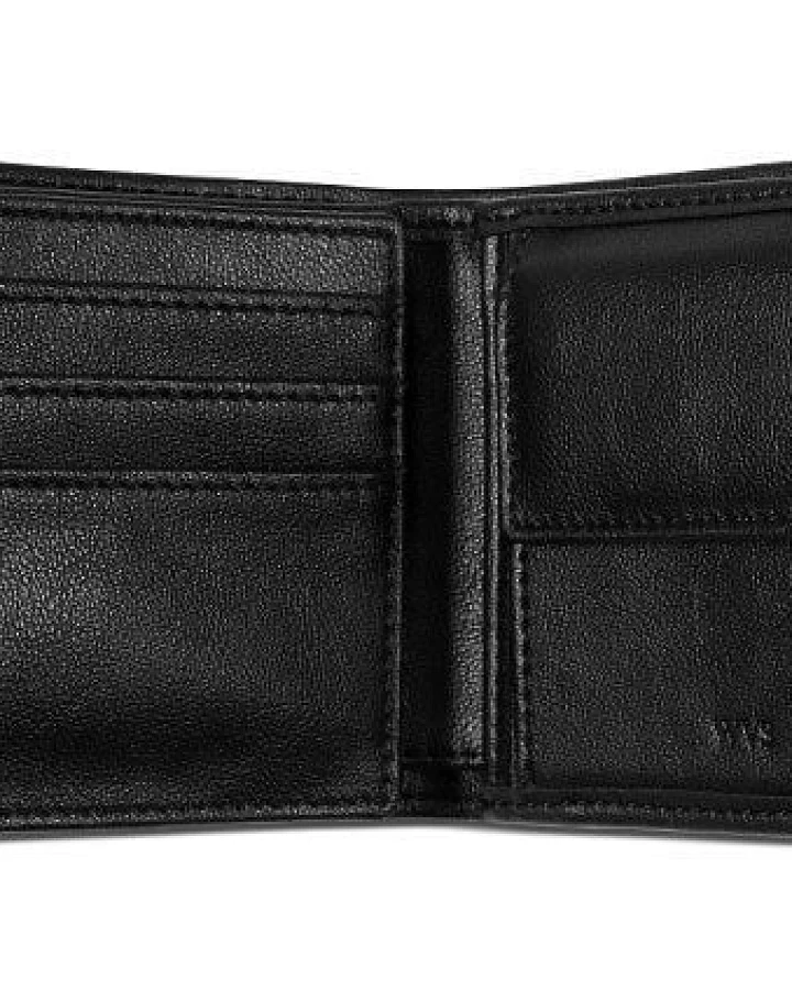 Will's Vegan Shop US-Münzgeldbörse Billfold mit drei Fächern Schwarz Herren