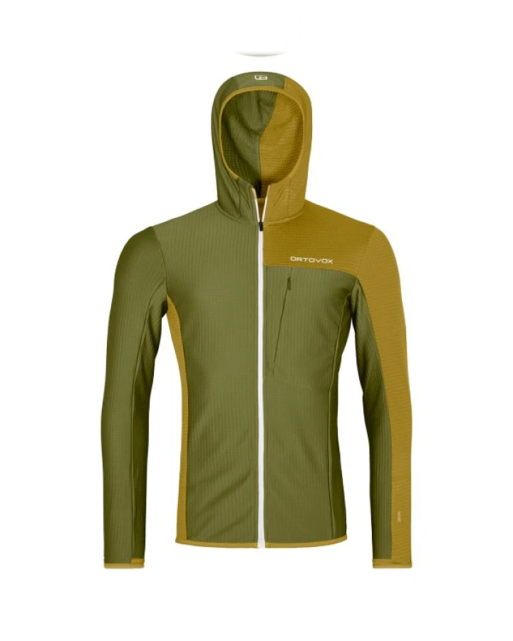 Ortovox - Fleece Light Grid Hooded Jacket - Fleecejacke Gr L oliv