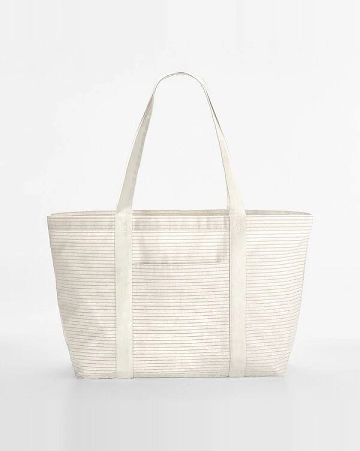 Westford Mill Striped Organic Cotton Shopper Tasche Shopper Einkaufstasche Strandtasche Badtasche