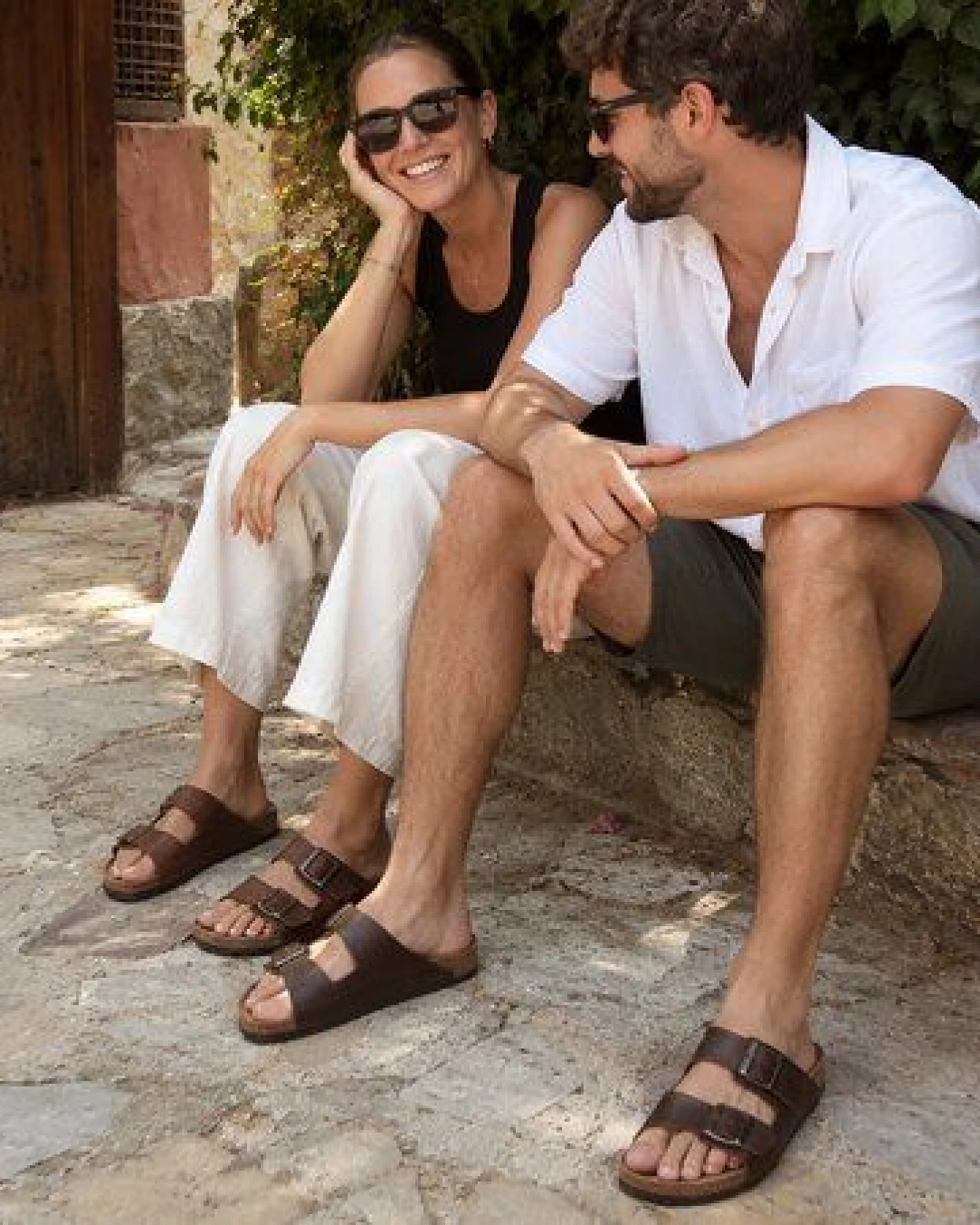 Tuffeln Leder-Pantoletten Föhr mit weichem Kork-Fußbett Zweischnaller-Sandalen – Ansicht 3