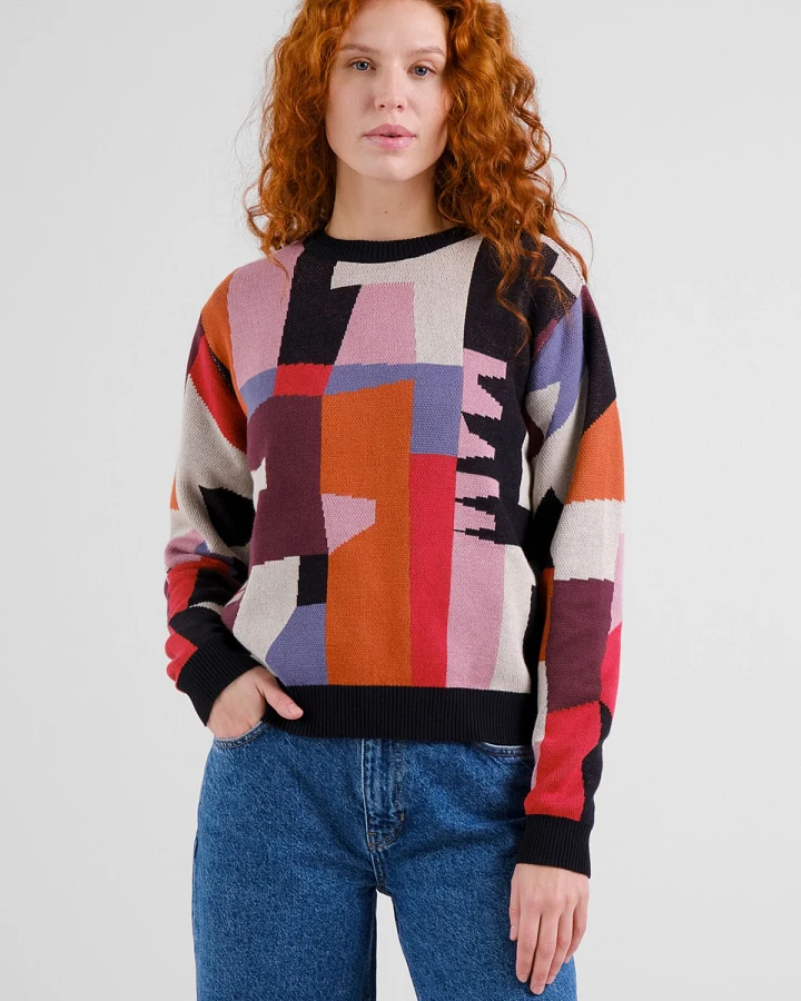 Pullover Arendal Abstract Chaos Rot