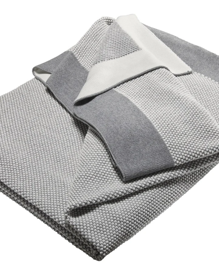 Kuscheldecke für Erwachsene Bio-Baumwolle ivorygrey-melange Maße 150 x 200 cm