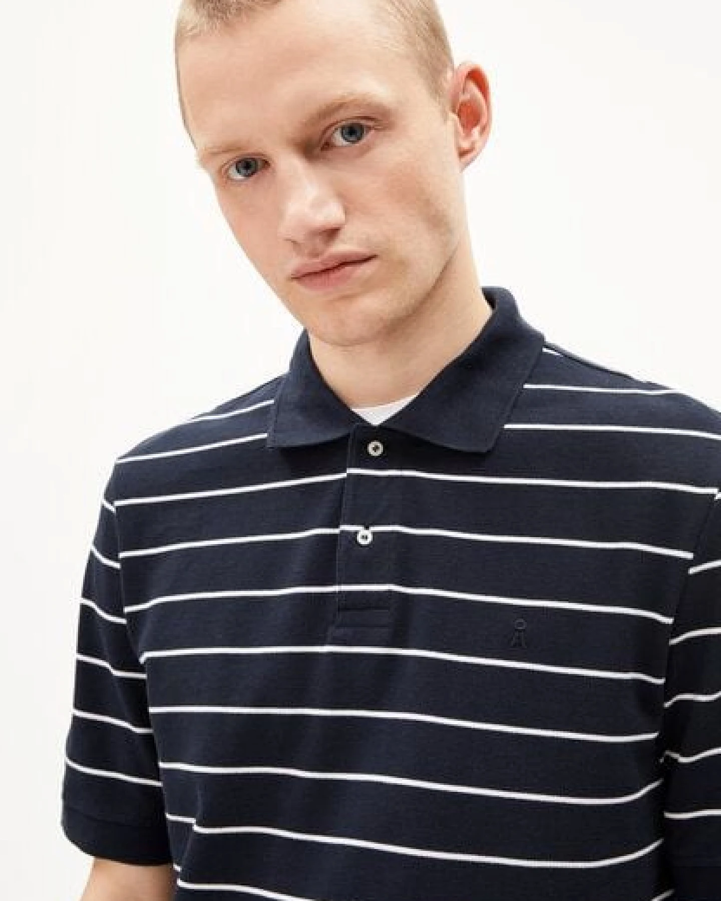 ARMEDANGELS MAARIO STRIPES Herren Polo T-Shirt aus Bio-Baumwolle – Ansicht 3